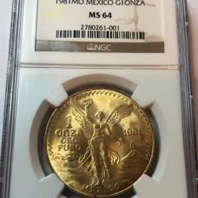 1981 Once Ounce Gold Mexico Coin item