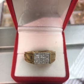 14 k gold diamond ring size 10 item