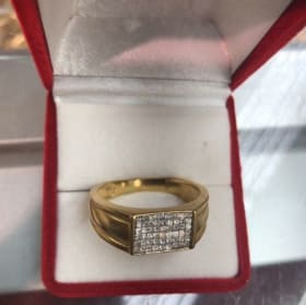 14 k gold diamond ring size 10 item
