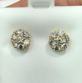 14 k gold pink diamond earings item