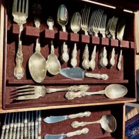 12 Piece sterling silver ware set item