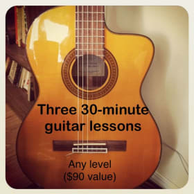 Three 30-minute guitar lessons. item