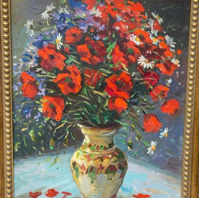 Flowers in a Kosiv Vase, 2002 (Est. value $1000) item