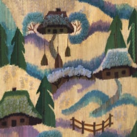 Handmade Tapestry Rug: “Winter Carpathians,” ~2014 item