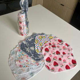 Paquet de 10 Lingettes lavables en flanelle de coton. item