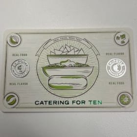 44. One last Catering for 10 with Chipotle (card 3) V. $160 item