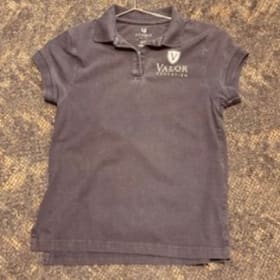 Education Logo Navy Short Sleeve Fem Cut Polo - YL item