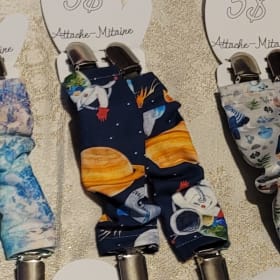 attache mitaines  motif espace/planète item