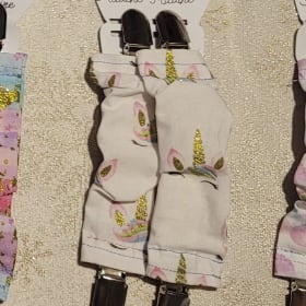 attache mitaines  motif licorne blanche item