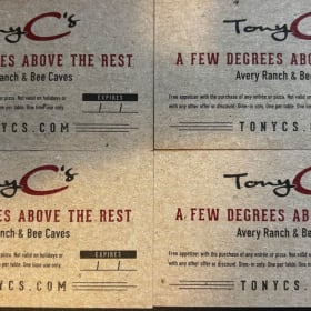 4x Appetizer Cards for Tony C's item