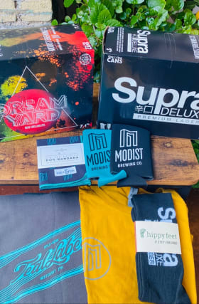 Start Bid Price Drop, Mode Brewing 2 x 12 pks of BEER & Swag item