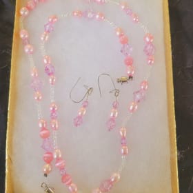 Pink Bead and Pink Freshwater Pearl Necklace item