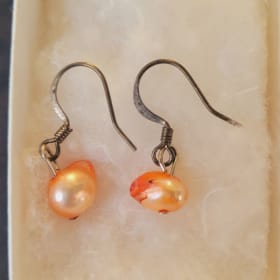 Dark Peach Freshwater Pearl Earrings item