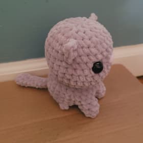 Grey Crochet Cat (with Mary Shelley) item