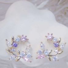 Sterling Silver Blooming Flower CZ Earrings item