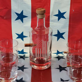 Nine Line Bullet Decanter and Whiskey Glass Set - 3 item