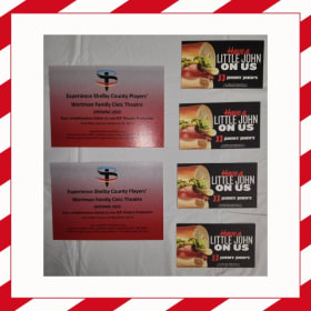 8 Shelby County Players Tickets & 4 Free JJ's Mini Sandwich item