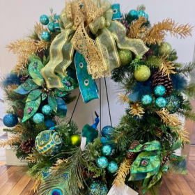 A Peacock Christmas Wreath by Flourishes item