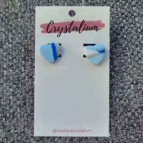 Boucle d'oreille coeur bleu (valeur 20$) item