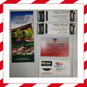 2 Creation Museum Tickets & Shelby County Players Voucher item