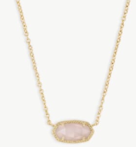 Kendra Scott Elisa Gold Pendant Necklace in Rose Quartz, item