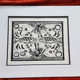 Block Print of Mystic Alewife by Mary Kane Hendrickson item