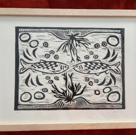 Block Print of Mystic Alewife by Mary Kane Hendrickson item