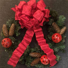 1. "Deck the Balls" holiday pickleball wreath item