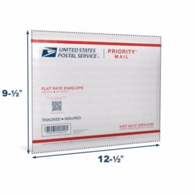 Flat rate envelope w/ tracking item