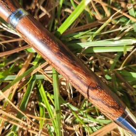 Wood Lathed Pen - Dark Wood with Silver Tips item