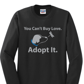 Black "You Can't Buy Love, Adopt It" item
