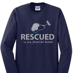 Navy "Rescued is my Favorite Breed" item