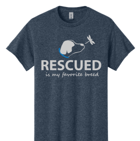 Heather Navy "Rescued is my Favorite Breed" item
