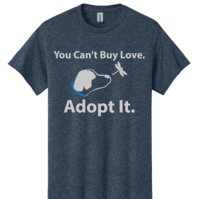 Heather Navy "You Can't Buy Love, Adopt It" item