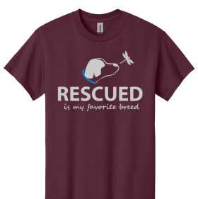 Maroon "Rescued is my Favorite Breed" item
