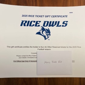 Rice University Football Tickets & Mia's Table Gift Card item