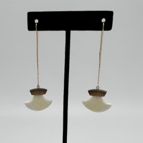#12 Gold ulu ivory chain dangle earrings item