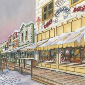 Original Framed Heritage Park Christmas Watercolour item