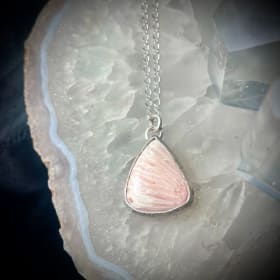 Pink Scolocite Pendant  Necklace item
