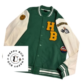 Happy Bud Large Green Letterman Jacket + $50 Gift Card item
