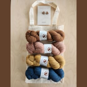 4 Skeins Hand Dyed Wool & Katrinkles Knit Heart Earrings item