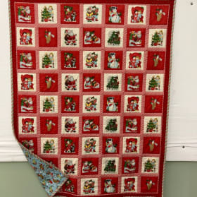 Handmade Child's Holiday Quilt and Matching Pillow item