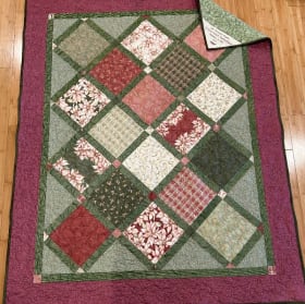 Poinsettia Handmade Quilt and Pillow item