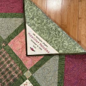 Poinsettia Handmade Quilt and Pillow item