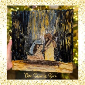 "Our Savior is Born" Custom Painted Canvas 🎨✨ item