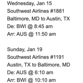 Clerc Airfare to Texas item