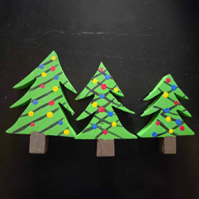 Mini sapin de Noël (lot de 3) - Non peinturé item