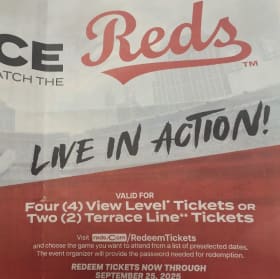 Reds Tickets and Swag $200 Value item