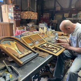 'Port Hole' Repurposed Wood Art item