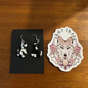 Cat earrings black mix item